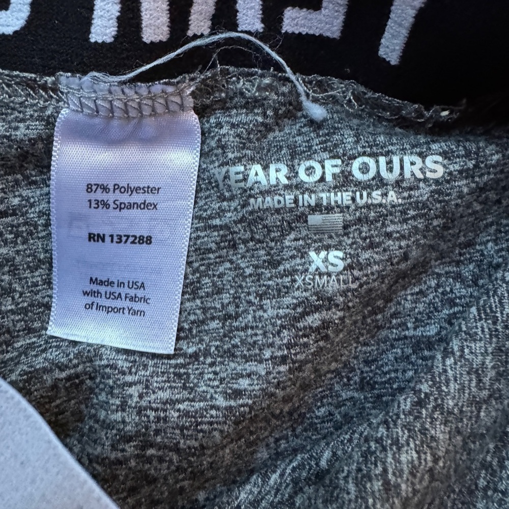 Year of Ours Womens Gray Leggings Spell Out Logo Stretch Athletic Size xs - Picture 4 of 4